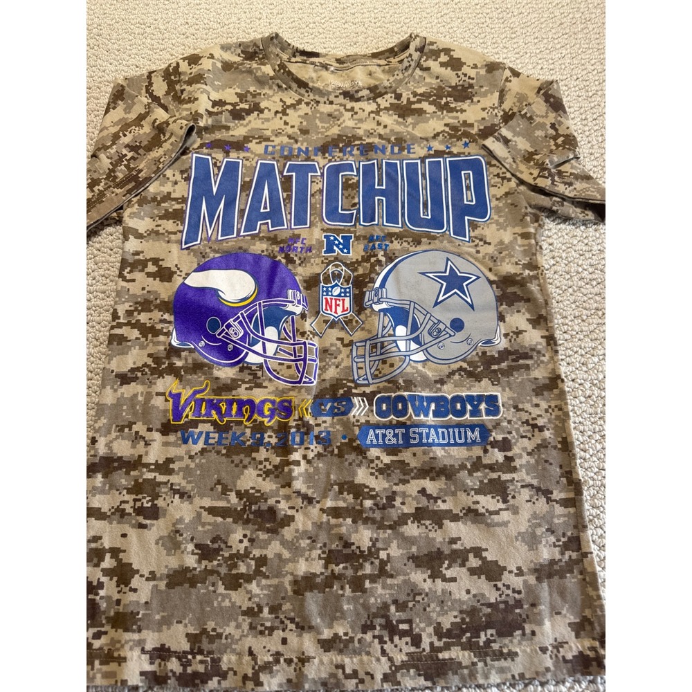 Dallas Cowboys Vikings NFL Camo T Shirt Brown Tan Digital Camo Week 9 2013 Small